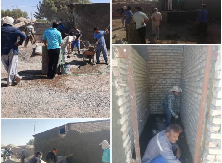 برگزاری اردوی جهادی یکروزه عمرانی بسیجیان روستای علی آبادزارعین شهرستان خوسف استان خراسان جنوبی 